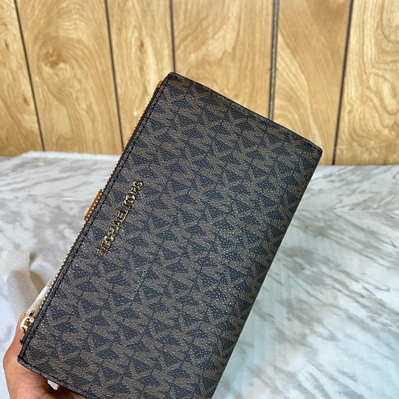 michael kors large double zip wallet wristlet - Picture 2 of 4